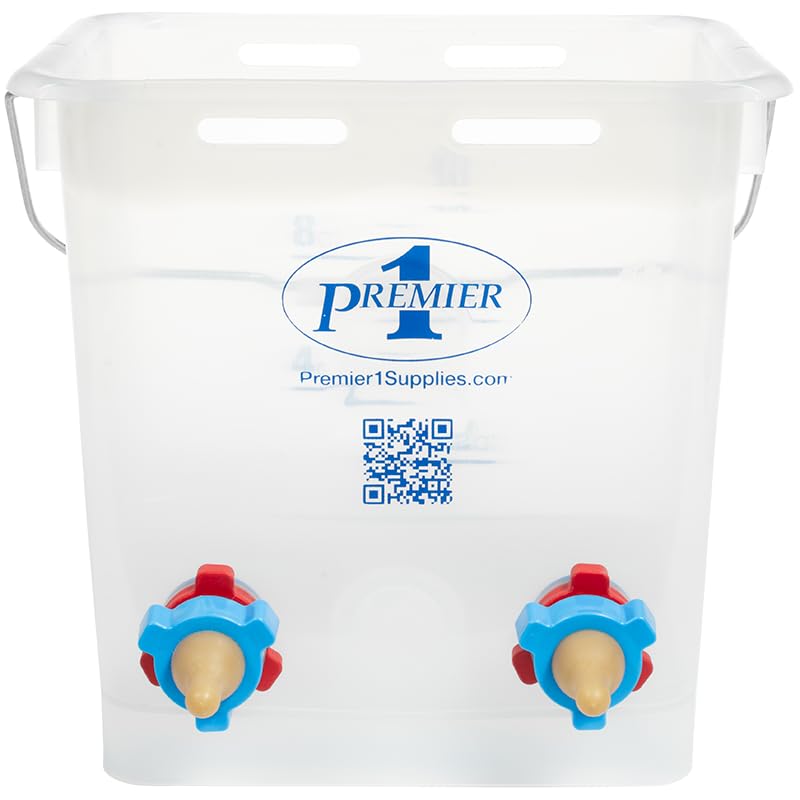 Premier 1 Lamb 'N' Goat Kid Prima Orphan Feeding Bucket – 2.5 Gal, 2 Holes | 2 nipple holes. Square, see-through bucket for easy milk monitoring & cleaning. For orphan lambs & goat kids. - size: 2.5 Gallon Square - 2 Holes
