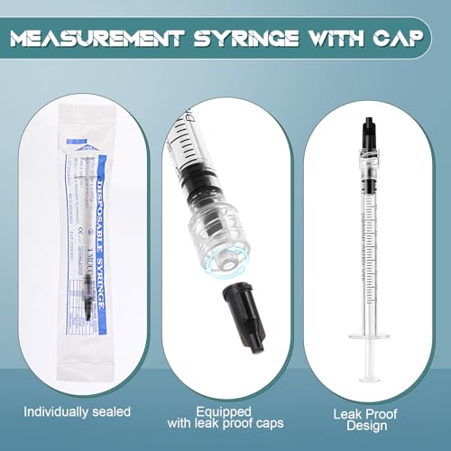 TrelaCo 50 Pack Syringe Without Needle Disposable Plastic Syringes with Cap Measuring Dispensing Tools Individually Sealed for Pets Feeding(1 ml) - size: 1 ml