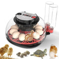 Nest II - 12 Egg Incubator for Beginners, Multi-Level Adaptive Humidity (Auto-Refill & Dual-Bottle) & Stable Temp Control, Auto Egg Turning, Real-Time Display, Candler for Hatching Poultry Eggs - size: 12 Egg [Black&Red]