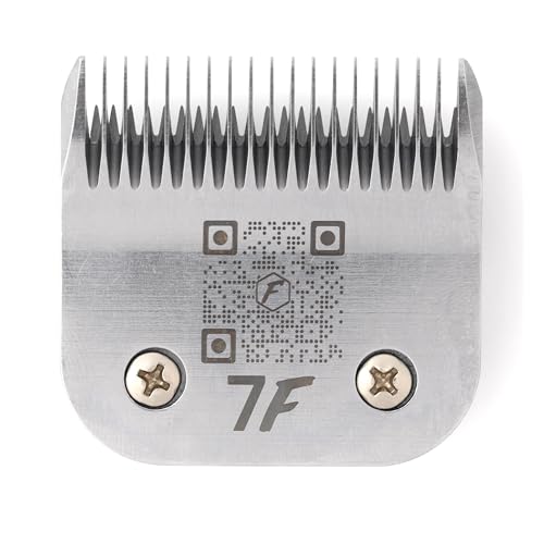 Fresh 7F Dog Grooming Blade, 1/8" (3.2 mm) Cut, Fits Andis, Oster, Wahl A5 Detachable Clippers, High-Carbon Steel with Chrome Coating, Sharp Blade for Short, Uniform Coat Trimming - size: 7F