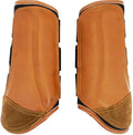 Jeereal Brushing Horse Boots Equine Boots | Protective Gear and Training Equipment | Neoprene,Waterproof Cloth and Genuine Leather Made of (Brown, Pony (Small)) - color: Brown, size: Pony (Small)