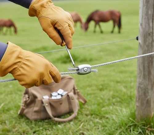 TOPZEA 20 Pcs Electric Rope Connectors 6 mm Poly Rope Connector, Galvanized Aluminum Alloy Heavy Duty Electric Fence Wire Connectors for Agricultural Fencing, Horse Fence Accessories