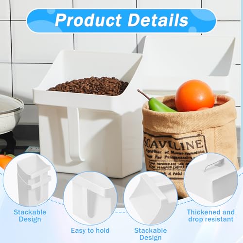 Relaxweex 2 Pcs 4 Quart Enclosed Large Feed Scoop, White - color: White