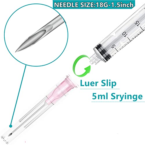 50 Pack 20ml 18Ga Lab Syringe Tools with Measurement, Individually Packed - style: 50 pack - 20ml 18 gauge
