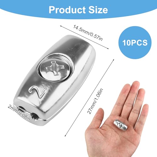 10 Pcs Electric Fence Wire Connectors, 2mm Rope Clamps | Zinc alloy egg shape wire rope clamps, 27 x 14.5 mm, for steel cable fence splicing, agricultural and animal enclosures