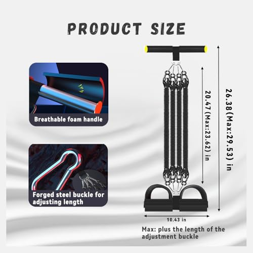 Multifunction Tension Rope Set,Upgraded Smart Stirrup Puller | Adjust Sit Up Bar-Pedal Puller Tensioner Workout Bands Resistance With Abdomen/Waist/Leg/Hips/Chest/Back