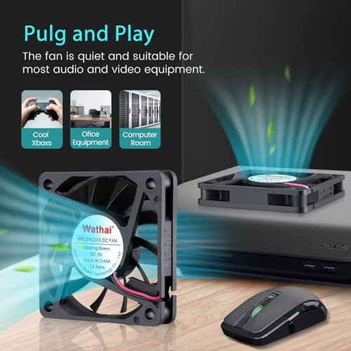 2 Packs Wathai 60mm x 10mm USB Computer Fan 5V with Speed Control for DIY | Variable Speed 5V USB Cooling Fan for Electronics Thin Slim Mini PC Case USB Powerful micro fans 60x60x10mm - size: 60x10mm (5V)