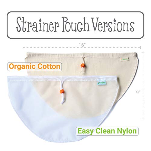 Greek Yogurt Strainer Pouch, Organic Cotton (16"X9") / Reusable Cheesecloth Alternative