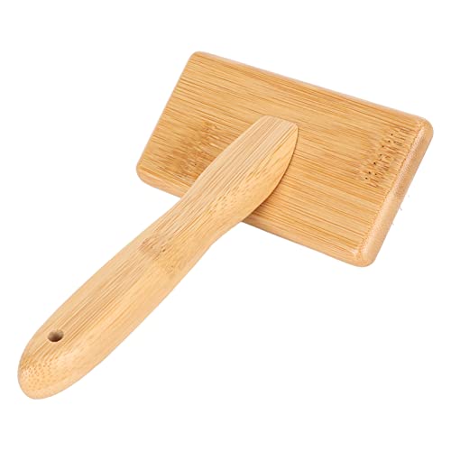 Sheepskin Wool Brush, Sheepskin Wool Wire Brush with Hole Cushion, Macrame Slicker Comb Pet Slicker Brush with Wood Handle for Grooming, Removing Shedding and Dirt (L) - size: L