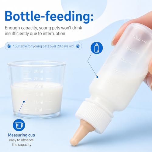 Pet Feeding Kit for Newborn Kittens & Puppies, Kitten Feeding Bottle with Soft Silicone Nipples, Nursing Syringes for Small Animals, Kitten Milk Feeder Set for Rabbit, Hamster - size: 15 Pcs