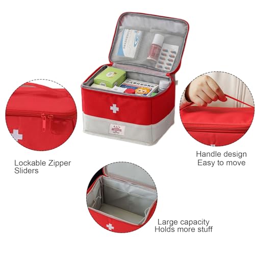 Travel Medicine Bag Organizer, Medical Bag Empty, for Home, Travel, Camping, Car, Hiking & Outdoor Emergencies, Emergency Medical Kits