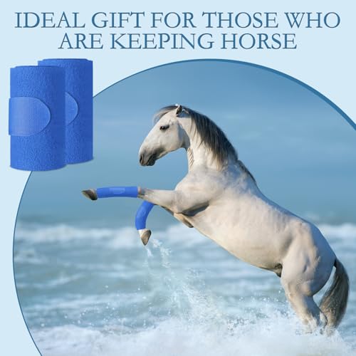 Set of 4 Horse No Bow Bandage 3D Contoured Standing Wrap Bandages Stable Nylon Horse Leg Wraps for Helping Prevent Horse from Tendon Damage and Keep Horses Clean and Safe (Dark Blue) - color: Dark Blue