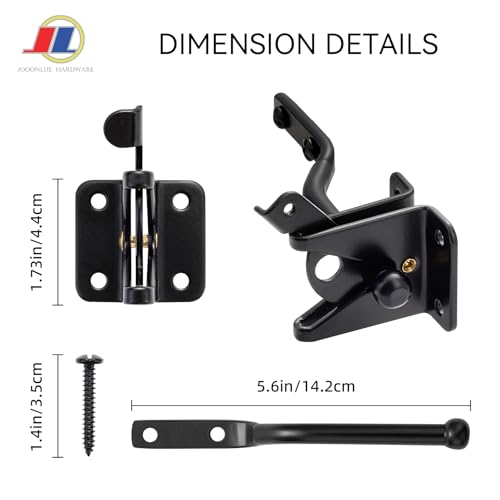 Gravity Gate Latch, Self-Locking Fence Latch, Black | Compact black self-locking gravity latch for wood or metal gates; weather-resistant hardware for garden, yard and pet gates. - size: Lightweight door