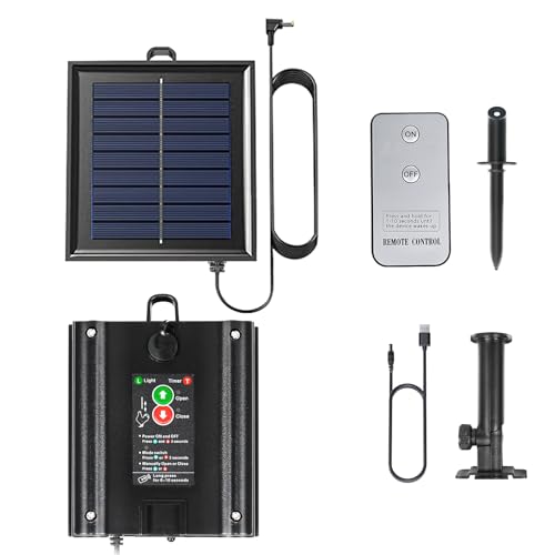 Chicken Coop Door Solar Panel, 2W 5V Solar Panel Battery Powered with Controller for Automatic Chicken Coop Door