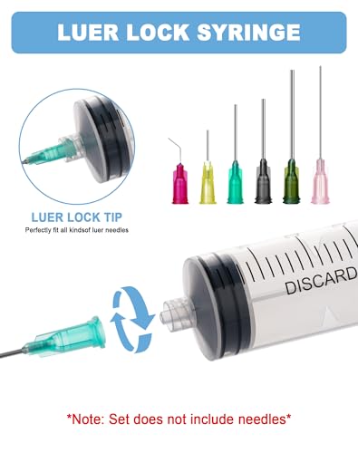 60mL Syringes without Needle, Sterile, Individually Wrapped | Luer Lock Syringe with Cap, Accurate Liquid Measurement for Lab Use and Home Care, 10 Pack - style: 60ML