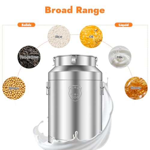 76L/20.08Gallon Stainless Steel Milk Can with Faucet, Heavy Duty Milk Bucket Milk Jug Wine Pail Bucket Bottle Liquid Container Storage Milk Container for Grain Wine Liquid,Stainless Steel Sealed Tank