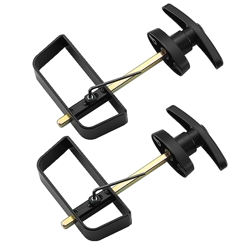 WellMade Shed Door Latch, T Handle Lock Kit, 5½" Storage Barn Playhouse & Chicken Coop Lock Replacement Set, Black 2 Pack - size: 2 Pack