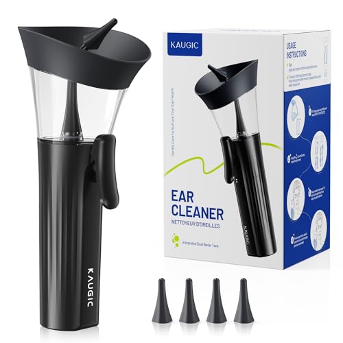 Ear Wax Cleaner - One-Hand Ear Wax Removal Kit | Manual Ear Irrigation Flushing System, Safe, Comfortable & Easy to Use Earwax Removal Kit - style: Black