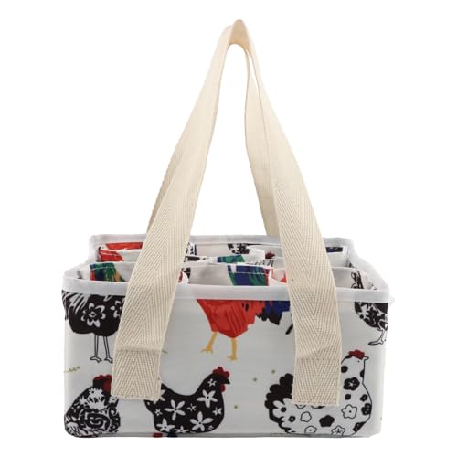 Eggs Collecting Basket, Large Egg Bags with 9 Pouches, Durable Canvas Egg Holder for Duck, Chicken, Goose Eggs(COLOR:White)
