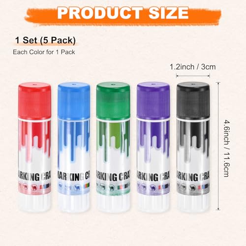 M METERXITY 5-Pack Livestock Marker, 11.6 Cm/4.6 Inches Medium Animal Crayons for Pig/Cattle/Cow/Sheep Supplies, Farming Livestock Marking Crayons [Red/Blue/Green/Purple/Black] - color: Red/Blue/Green/Purple/Black