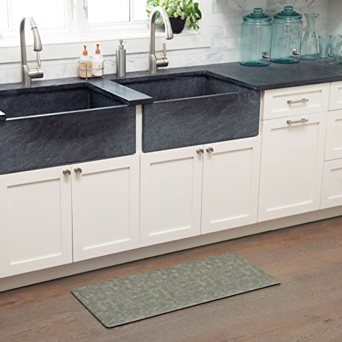Home Dynamix Trenton Solace Traditional Diamond Textured Kitchen Mat, Sage, 17"x32" (Pack of 2) - color: Sage, size: 32"L x 17"W x 0.5"Th (Pack of 2)