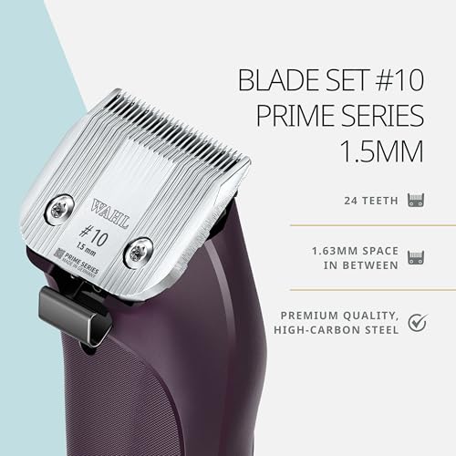 Wahl Pro Animal Wide Prime Series Blade, 1.5 mm, #10 | Solid High-Carbon Steel, Quick-Change System for Dog, Cat, and Horse Grooming - size: #10