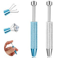 2Pcs Piercing Ball Grabber Tool for Changing Jewelry, Stianless Steel Flat Back Earring Applicator Internally Threaded Push Pin Piercing Grabber Tool - color: Blue&Silver