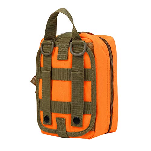Medical Molle Pouch Tactical - 1000D Nylon First Aid Pouch, Big Capacity EMT Pouch Utility, Heavy Duty Military Grade Rip-Away Ifak Pouch for Home and Outdoor Activities（Bag Only - color: Orange