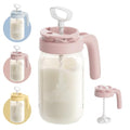 Papablic Breast Milk Pitcher, Formula & Baby Feeding Container, Pink | Glass | BPA-Free | Leakproof | Safe & Durable | Wide Mouth | Easy to Clean & Dishwasher Safe | No Bubbles & No Clumps - color: Pink