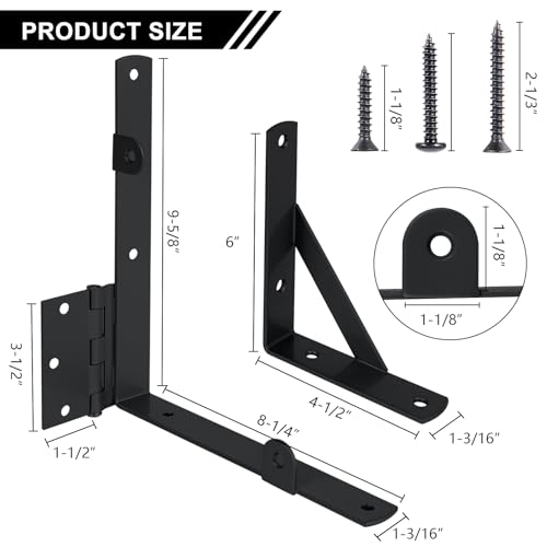 Gate Corner Brace Bracket Anti Sag Gate Frame Hardware Kit for Wooden Gate Fence with a Latch - size: Double Door Set