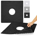 Vive Shower Mat - 22" by 22" Square Non Slip Large Bath Mat for Bathtub - Patented Design - Suction Cup Traction Skid Pad for Stalls Floors Tub - Textured Rubber with Drain Hole - color: Midnight Black