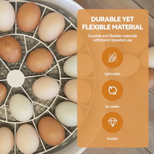 Egg Trays for 22 Medium (Chicken) Eggs - Durable Egg Tray for Nurture Right 360 Egg Incubator