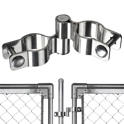2 Pack 1-3/8" x 1-3/8" Chain Link Fence Gate Hinge, 304 Stainless Steel Heavy Duty Male Female Post Hinges with Bolts and Nuts - color: 1-3/8", size: 1-3/8"