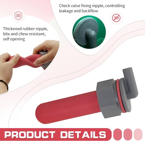 3PCS Soft Rubber Calf Feeder Nursing Nipple Teats | Pacifier with Anti-Backflow Fixed Base, Replacement Bottle Nipples for Newborn Calf Goat Pig Horse Donkey Farm Animal Feeding - color: GREY