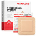 FRESINIDER Silicone Foam Dressing with Adhesive Border – Wound Dressing Bandage – Silicone Foam Pad – Pack of 10 – 3 x 3 Inches Large Waterproof Bandages – Self Adhesive Wound Care and Dressings - size: 3" x 3", 10 Pack