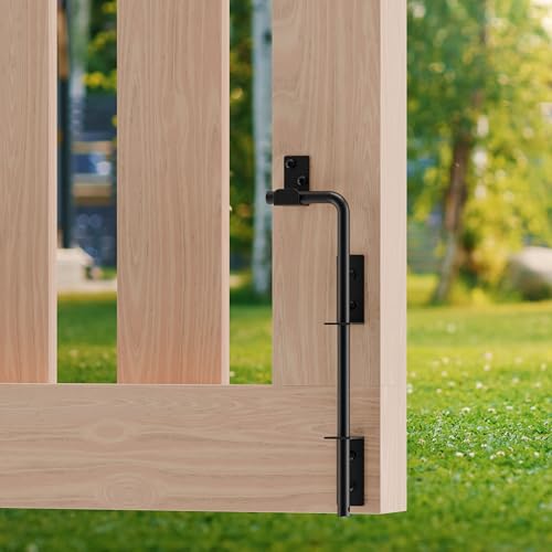 12 Inch Cane Bolt Gate Drop Rod, Square Heavy Duty Steel Anchor | Solid Steel, Black Powder Coated; Holds Gate Securely in Place; for Wood, Vinyl, Metal Gates,Fence; Easy to Install - size: 12 Inch