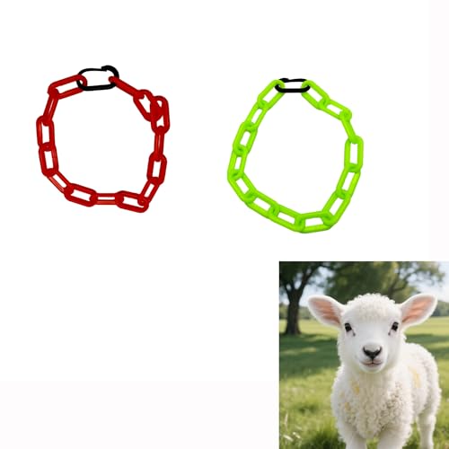 2 Pack Goat Collar Breakaway Chain for Sheep Halter Plastic Chain Breakaway Link Goat Collar Easy to Clean