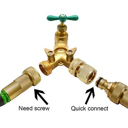 2-Way Garden Hose Splitter - 3/4" Female & 2 Male, 2 Pcs - size: 3/4" BL