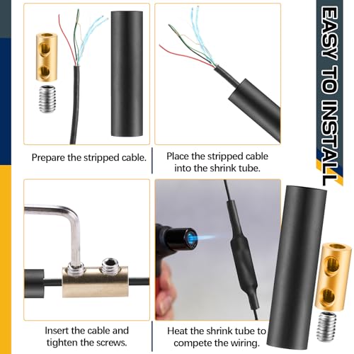 Relaxweex 15 Sets Underground Wire Splice Kit Suit for Wire Under 12 Awg Amp Splicing Quick Wiring Connection Nut Kit Terminal with Shrink Tubes and Screws Circuit Connector(60V) - style: 60v