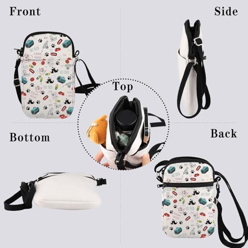 GJTIM Veterinary Technician Gift Vet Receptionist Gift Vet Assistant Gift Vet Medicine Graduation Gift Zipper Pouch Makeup Bag (Vet Tech Pattern CR) - color: Vet Tech Pattern Cr