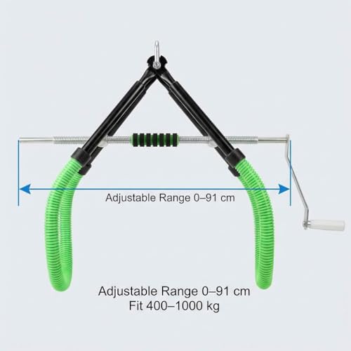QWORK Cow Hip Lift, Heavy-Duty Cattle Lifter - Steel Cow Lift with Adjustable Pitch, Triangular Support Stand Up Assist Tool for Calving Milking Birthing Dystocia and Recovery Aid - 2204lb Capacity