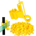 100 Pcs T-Post Poly Tape Insulator Large Snap T-Post Holding Electric Fence Insulator for Farm Fence (Yellow) - color: Yellow