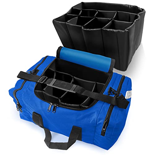 ASA TECHMED Large EMT First Responder Trauma Medical Bag Empty for Home 21x12x9 Inches, Office, School, EMTs, Paramedics, First Responders, Blue - color: Blue