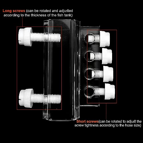 Aquarium dosing pump tubing holder Fixture,Dosing tubing holder for aquarium air pump accesories，Acrylic dosing container tube fixture holder for dosing pump（1 or 2 Pieces Pack） (1 Pieces Pack)