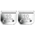 Detachable Pet Clipper Blades Dog Grooming Clipper Replacement Ceramic Blades, Compatible with Andis, Wahl, Oster(2Pack Size 10#,Cut Length 1.5mm) - size: 10#*2 (1.5mm)