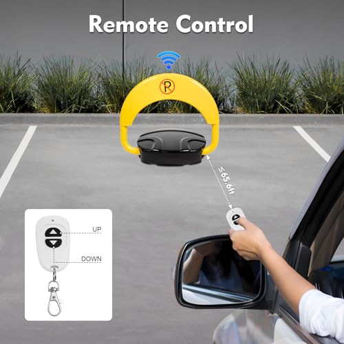 Foldable Parking Block, Automatic Remote Control Parking Lock Carport Auto Space Stall Barrier 65.6 Ft Private Car Parking Latch Space Lock Car Park Driveway Guard Saver