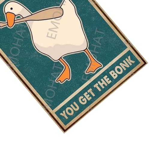 Generic Metal Poster Signs Tin Metal Sign Goose Mess With The Honk You Get The Bonk For Home Kitchen Restaurant Coffee Bar Wall Decor Art Bar Background Wall Decoration 8x12inch