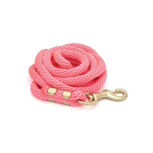 Weaver Equine Performance Lead Rope, Lime Zest, 8' Horse Value Rope with Brass Plated 225 Snap, Soft Comfort Grip, Barn Horse Tack for Daily Use - color: Diva Pink