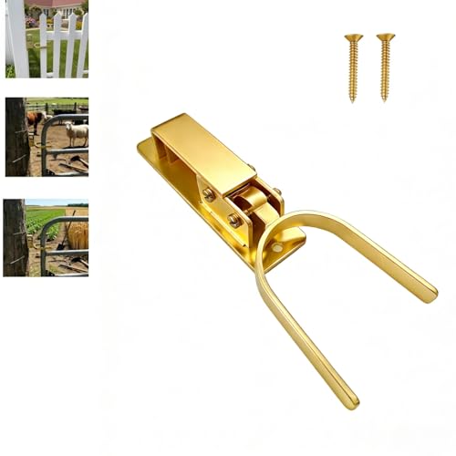 Heavy Duty Gate Latch for Farm & Ranch Gates, One Hand Automatic Spring Lock, Instant Self Locking Gate Latch for Metal Pipe, Wood & Backyard Fence Gates, Rust Resistant Easy Install
