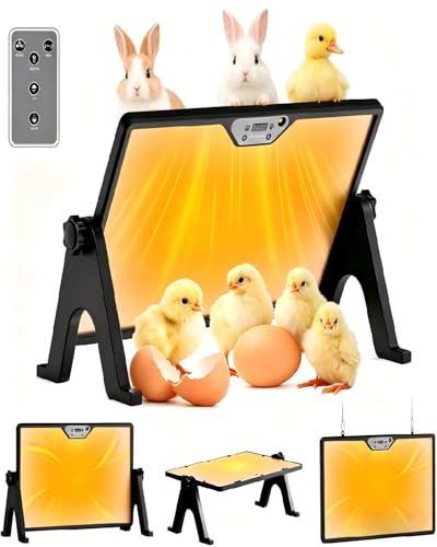 Digital Brooder Heater for Chicks, Remote Control | 180W safe radiant heat, adjustable height, digital thermostat, UL listed 110V, for chicks, ducklings, quail, backyard poultry